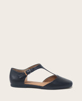 GENTLE SOULS - Wyatt Leather T-Strap Flat Black Leather