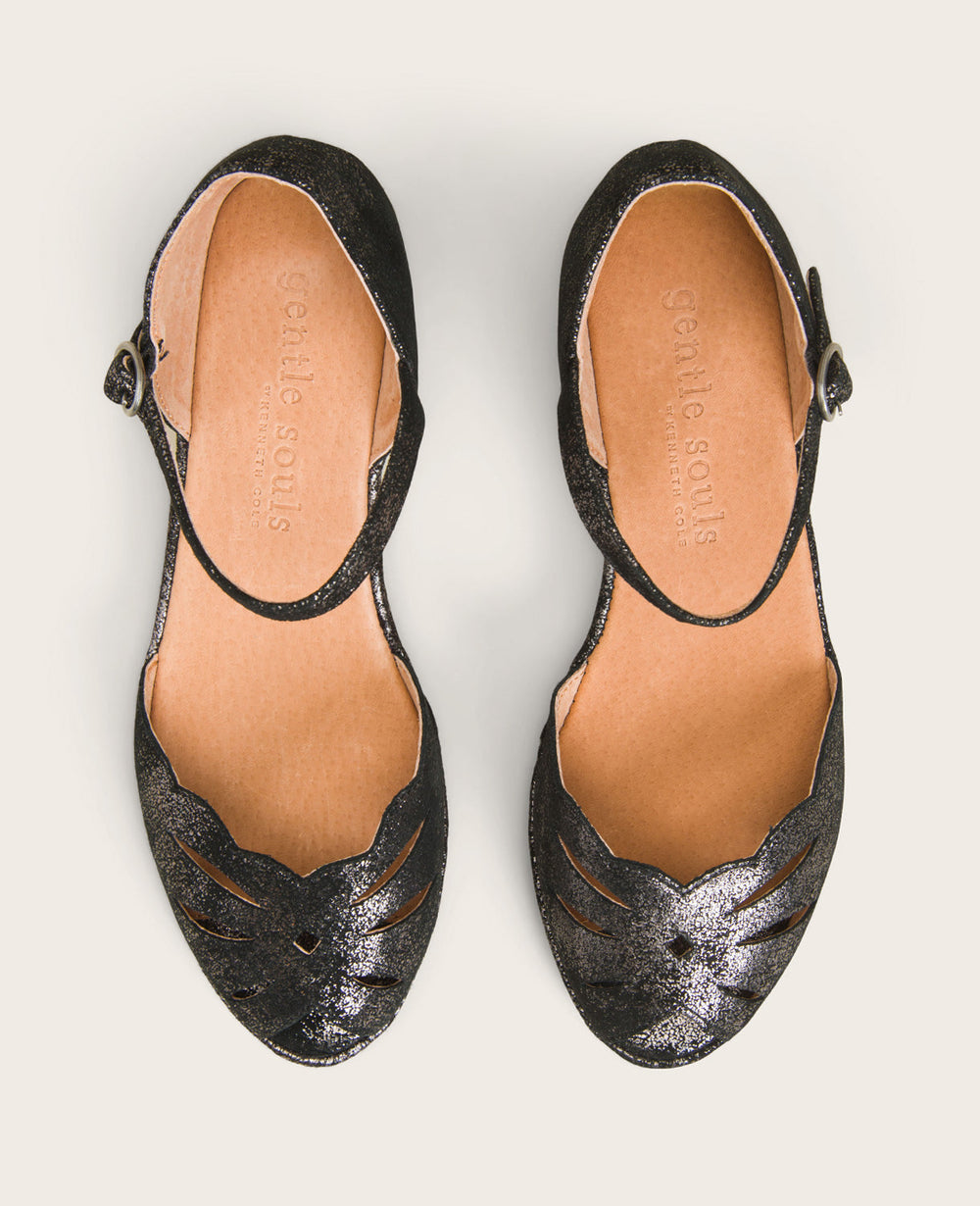 GENTLE SOULS - Lily Moon Ankle Strap Sandal Graphite