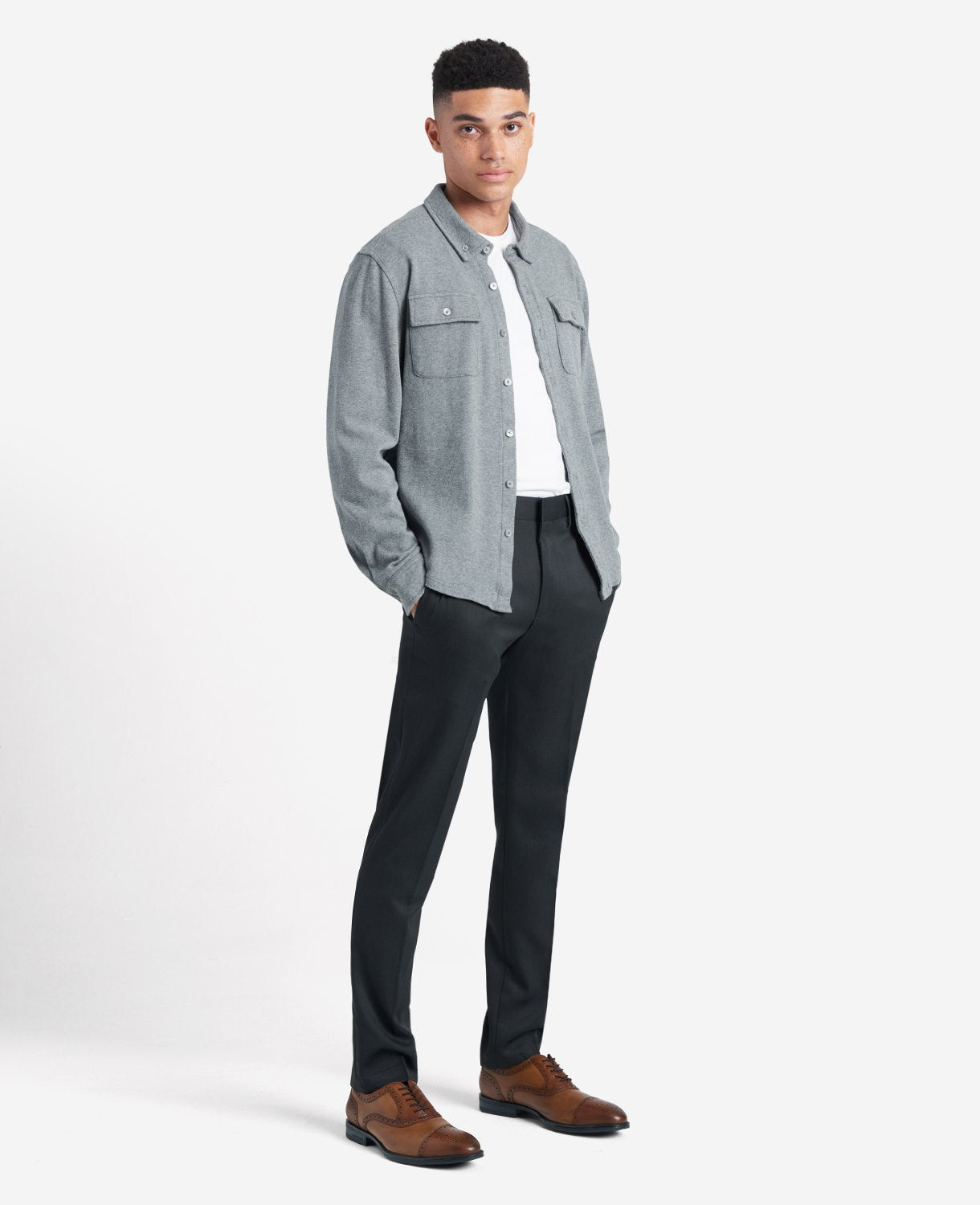 Slim-Fit Stretch Dress Pant Charcoal