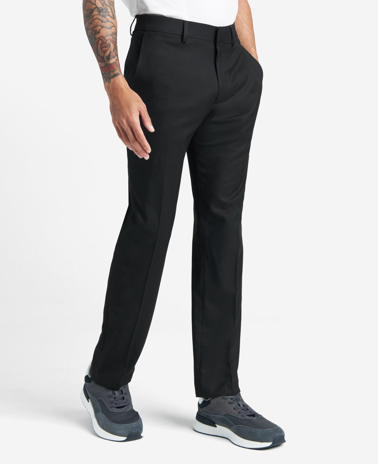Slim-Fit Stretch Twill Dress Pant Black