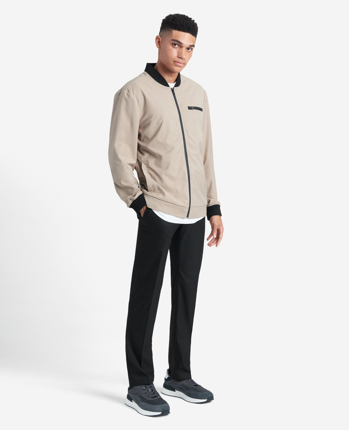 Slim-Fit Stretch Twill Dress Pant Black