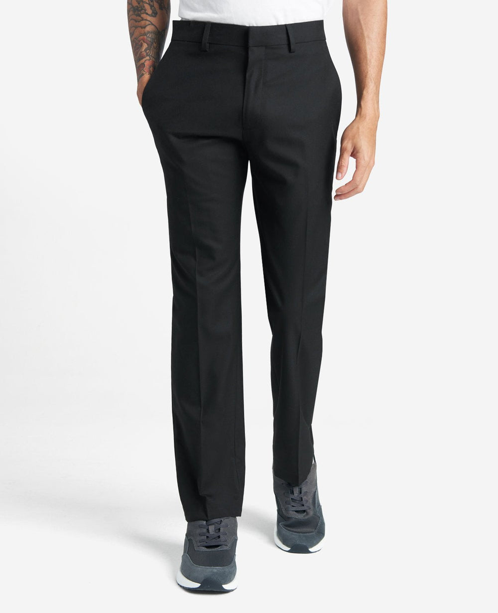 Slim-Fit Stretch Twill Dress Pant Black