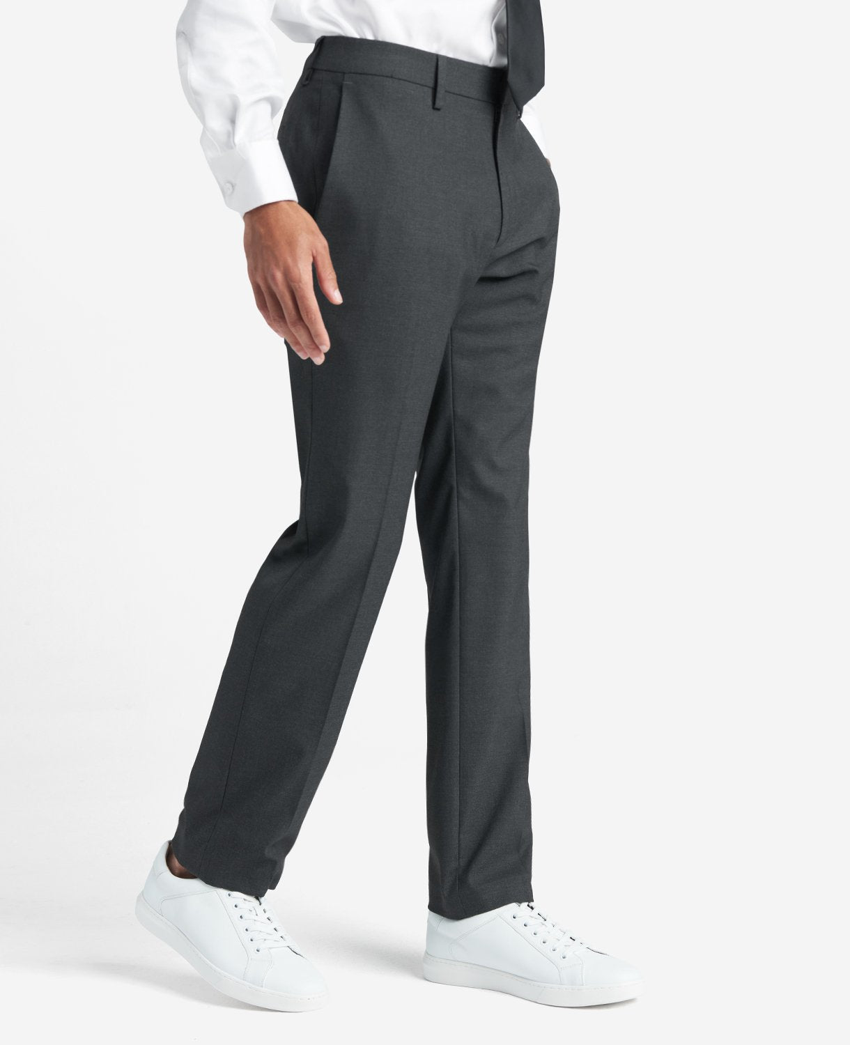 Slim-Fit Stretch Twill Dress Pant Dk. Htr. Grey