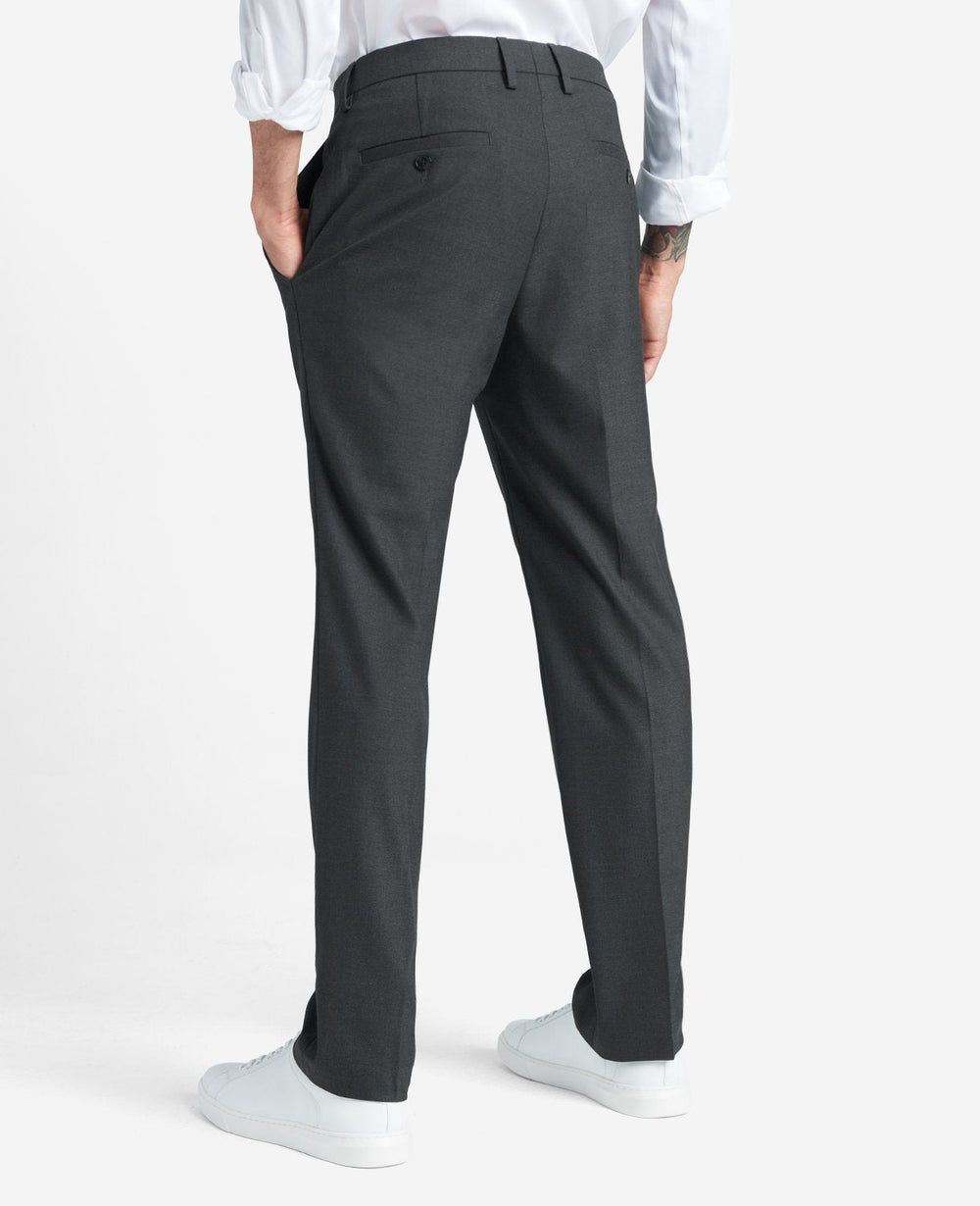 Slim-Fit Stretch Twill Dress Pant Dk. Htr. Grey