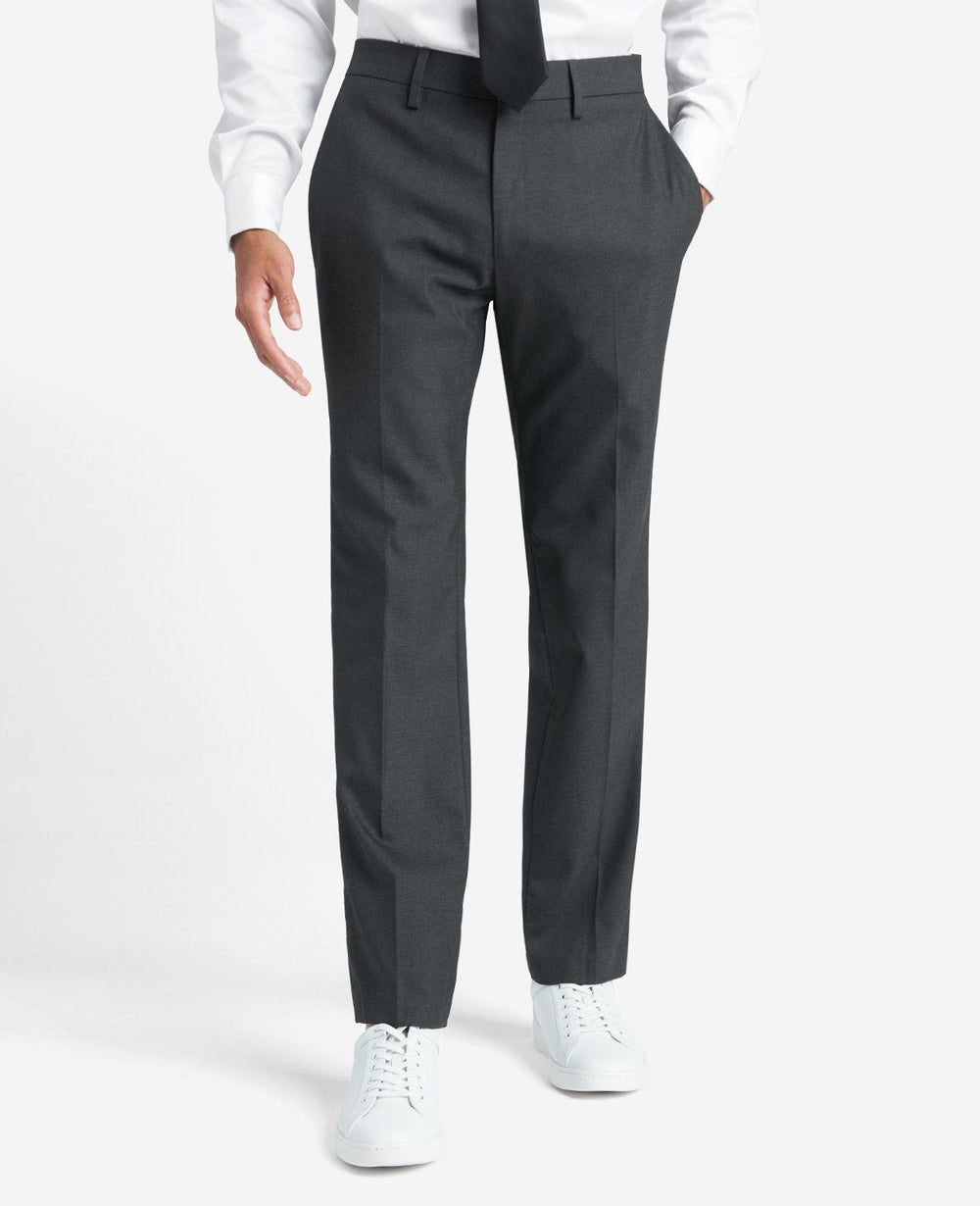 Slim-Fit Stretch Twill Dress Pant Dk. Htr. Grey
