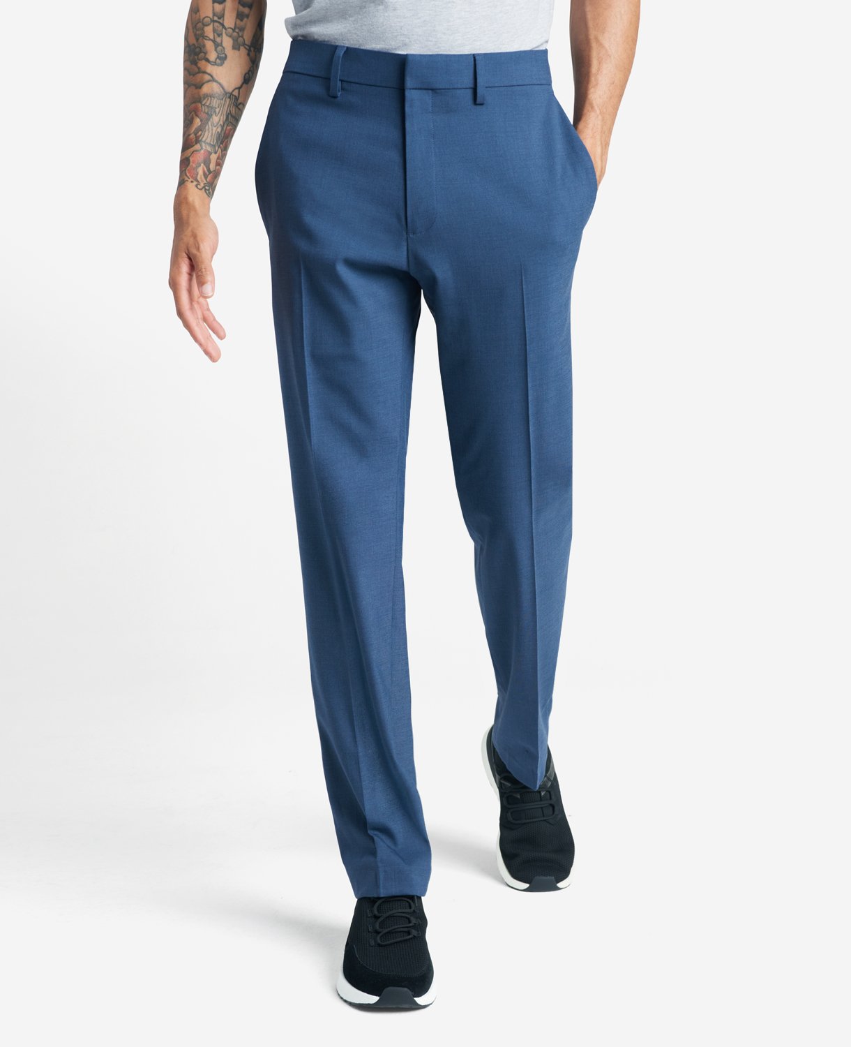 Slim-Fit Stretch Twill Dress Pant Chambray