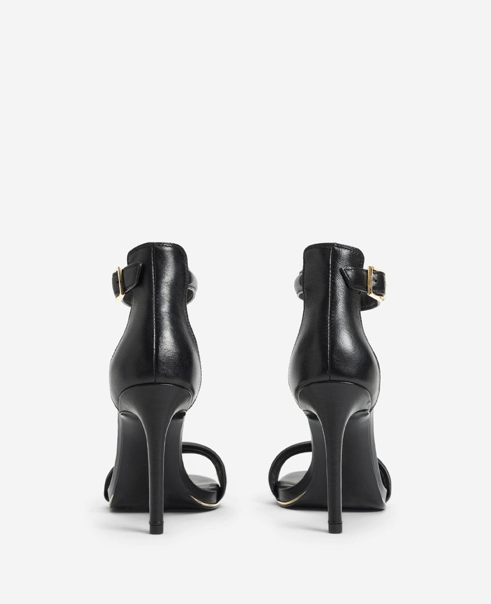 Brooke Ankle Strap Heeled Sandal Black