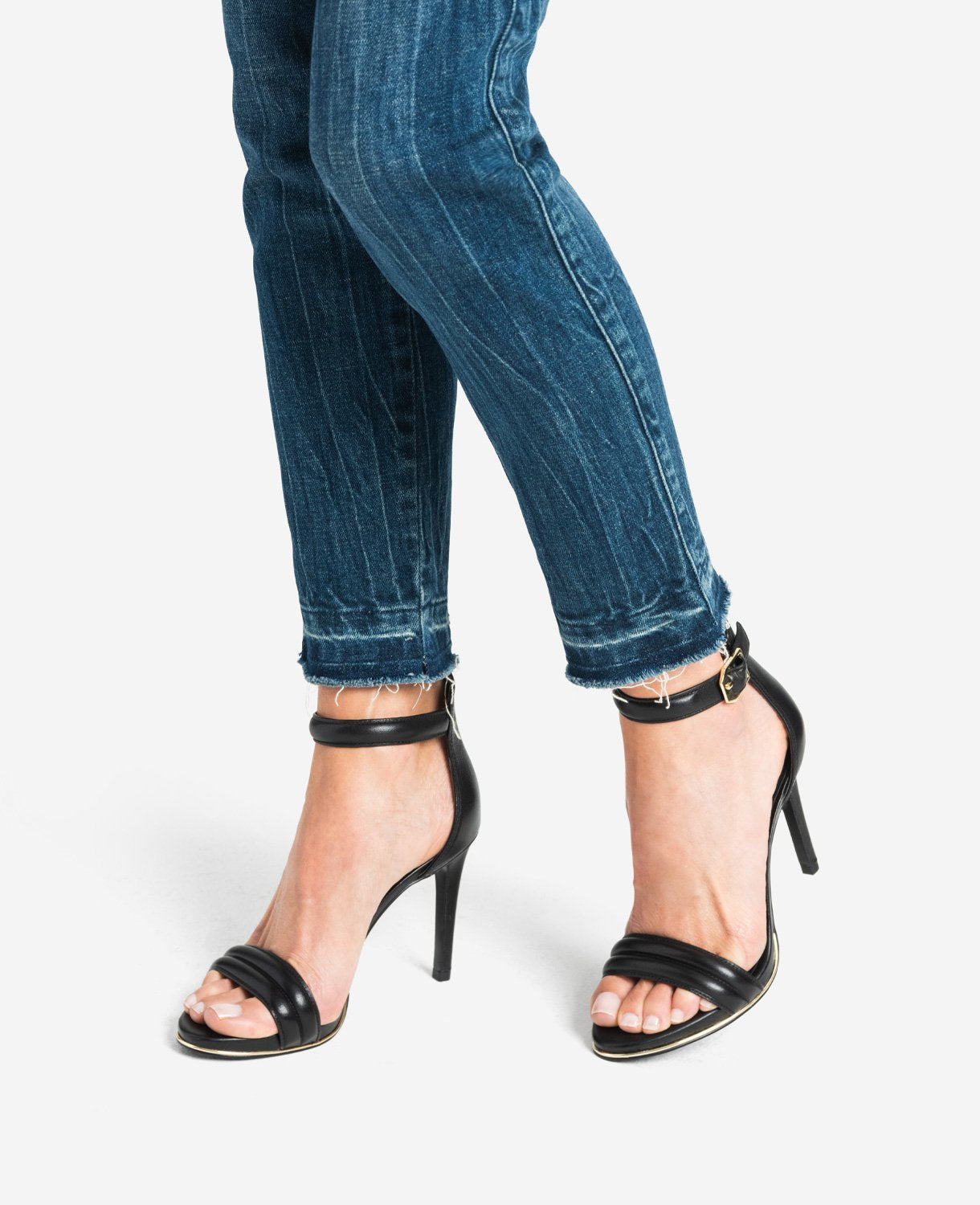 Brooke Ankle Strap Heeled Sandal Black
