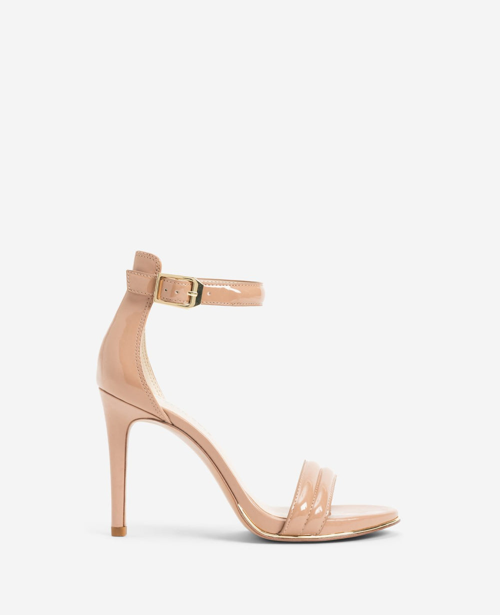 Brooke Ankle Strap Heeled Sandal Buff