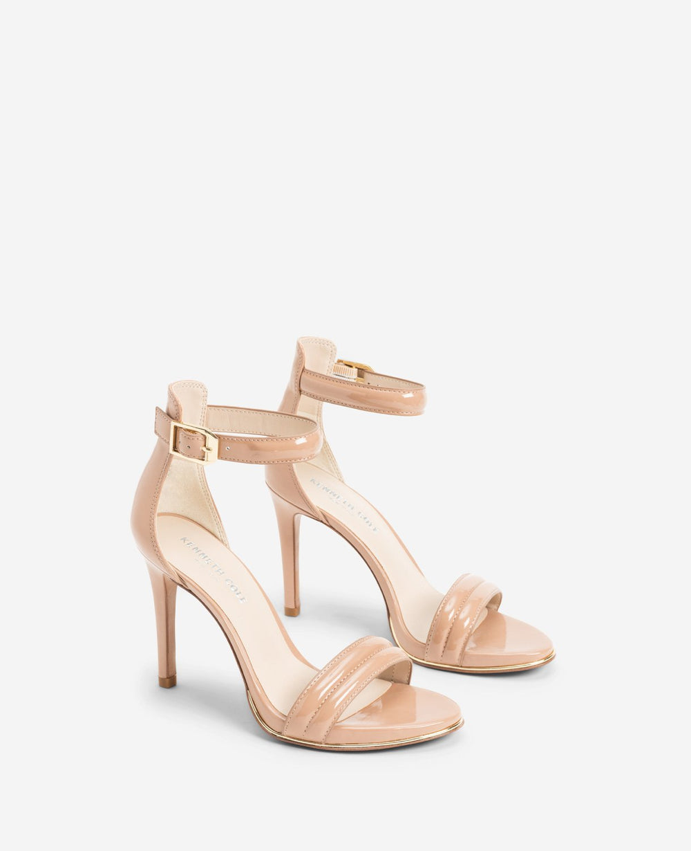 Brooke Ankle Strap Heeled Sandal Buff
