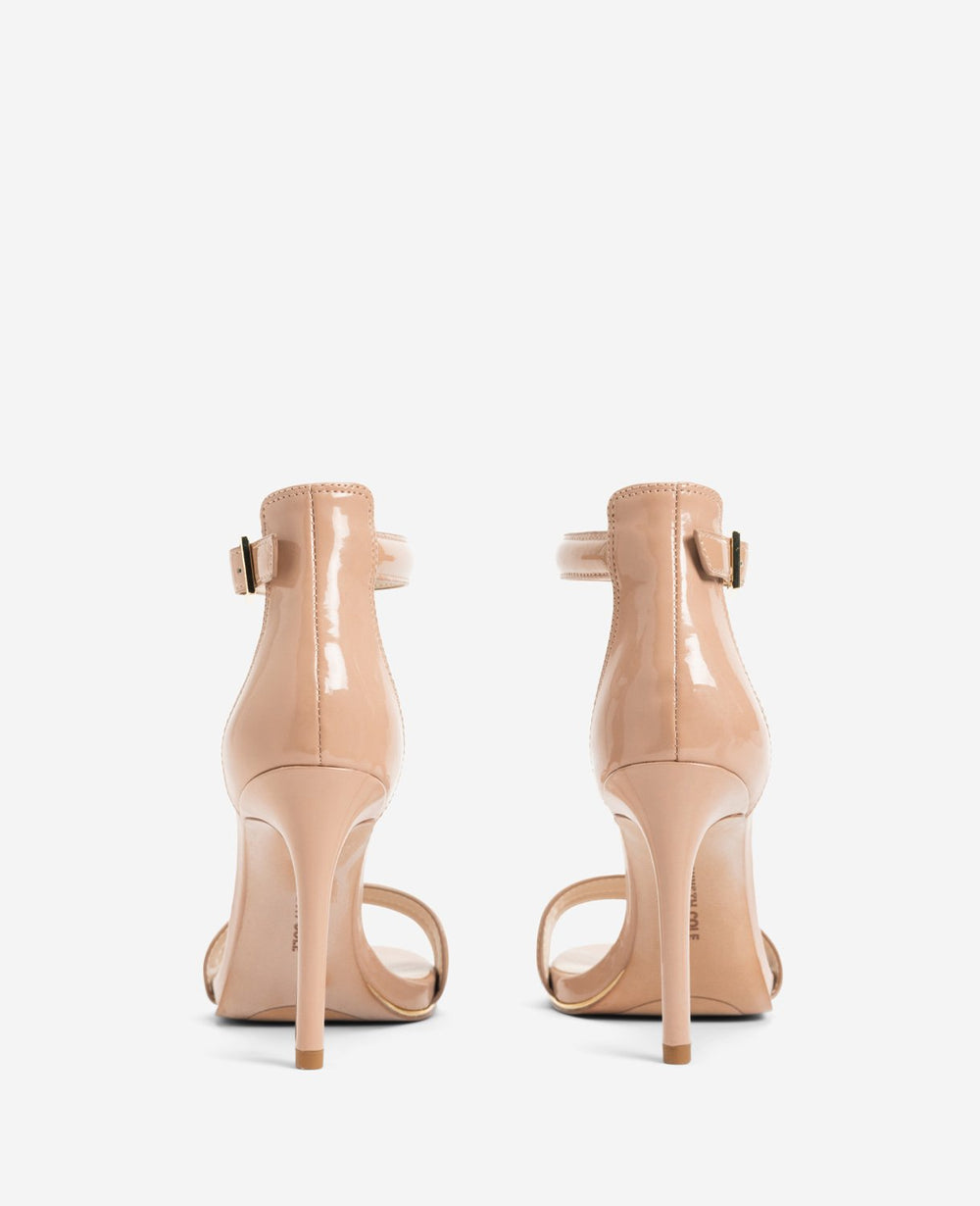 Brooke Ankle Strap Heeled Sandal Buff