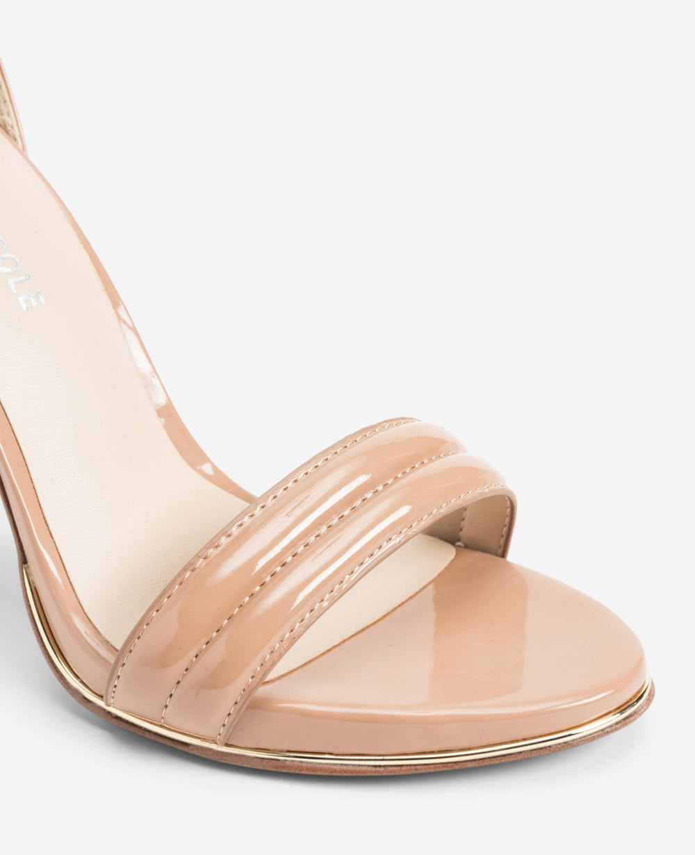 Brooke Ankle Strap Heeled Sandal Buff