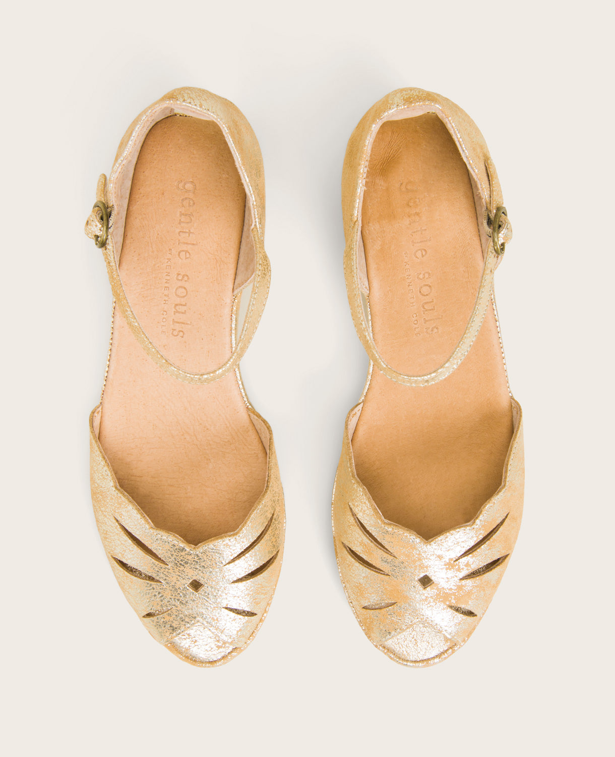 GENTLE SOULS - Lily Moon Ankle Strap Sandal Gold