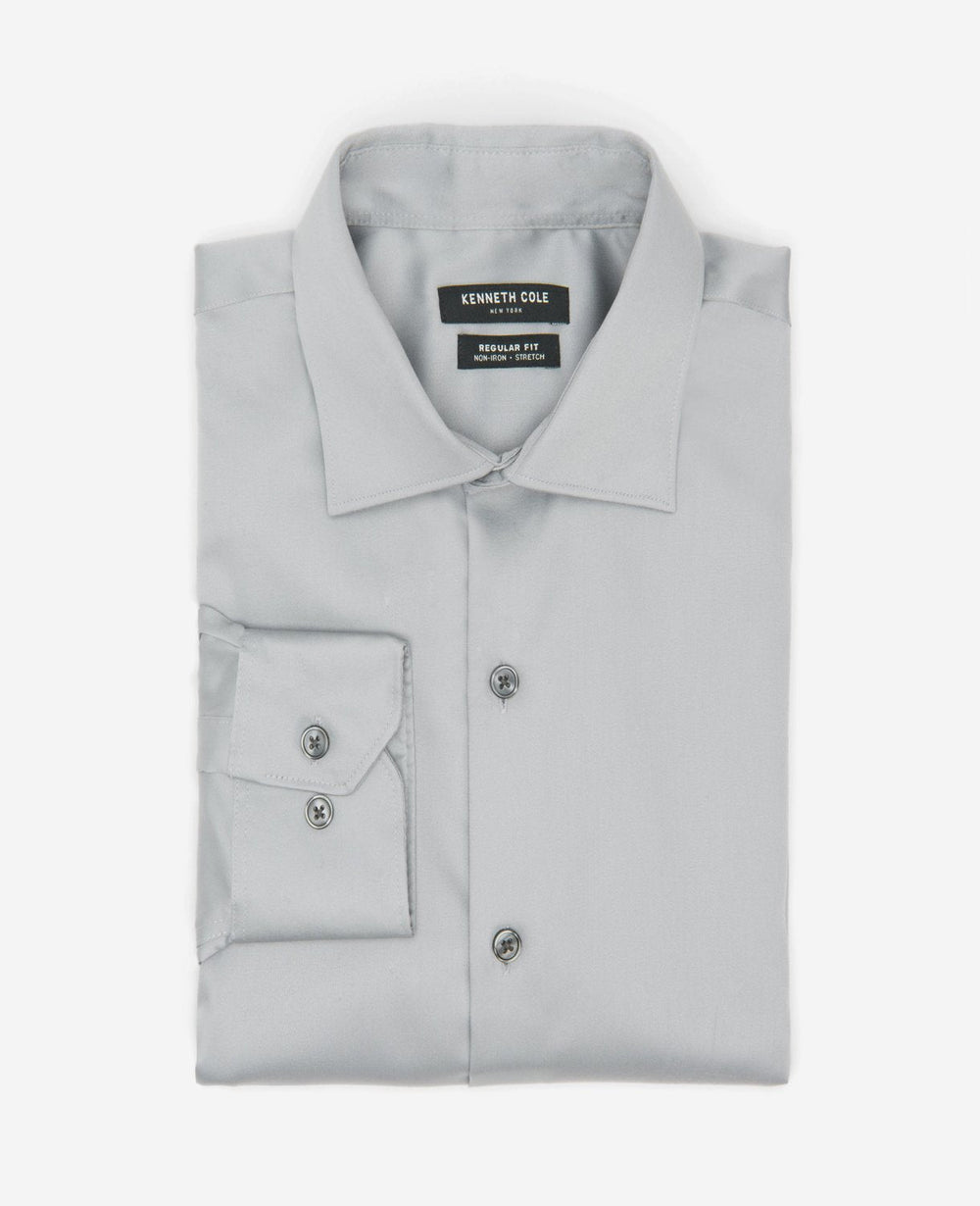 Regular-Fit Button-Down Stretch Dress Shirt with TEK FIT Flint