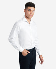 Regular-Fit Button-Down Stretch Dress Shirt with TEK FIT White