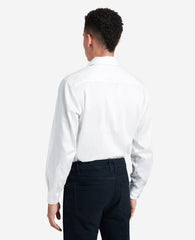 Regular-Fit Button-Down Stretch Dress Shirt with TEK FIT White