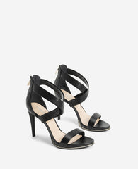 Brooke Cross Strap Heeled Sandal Black