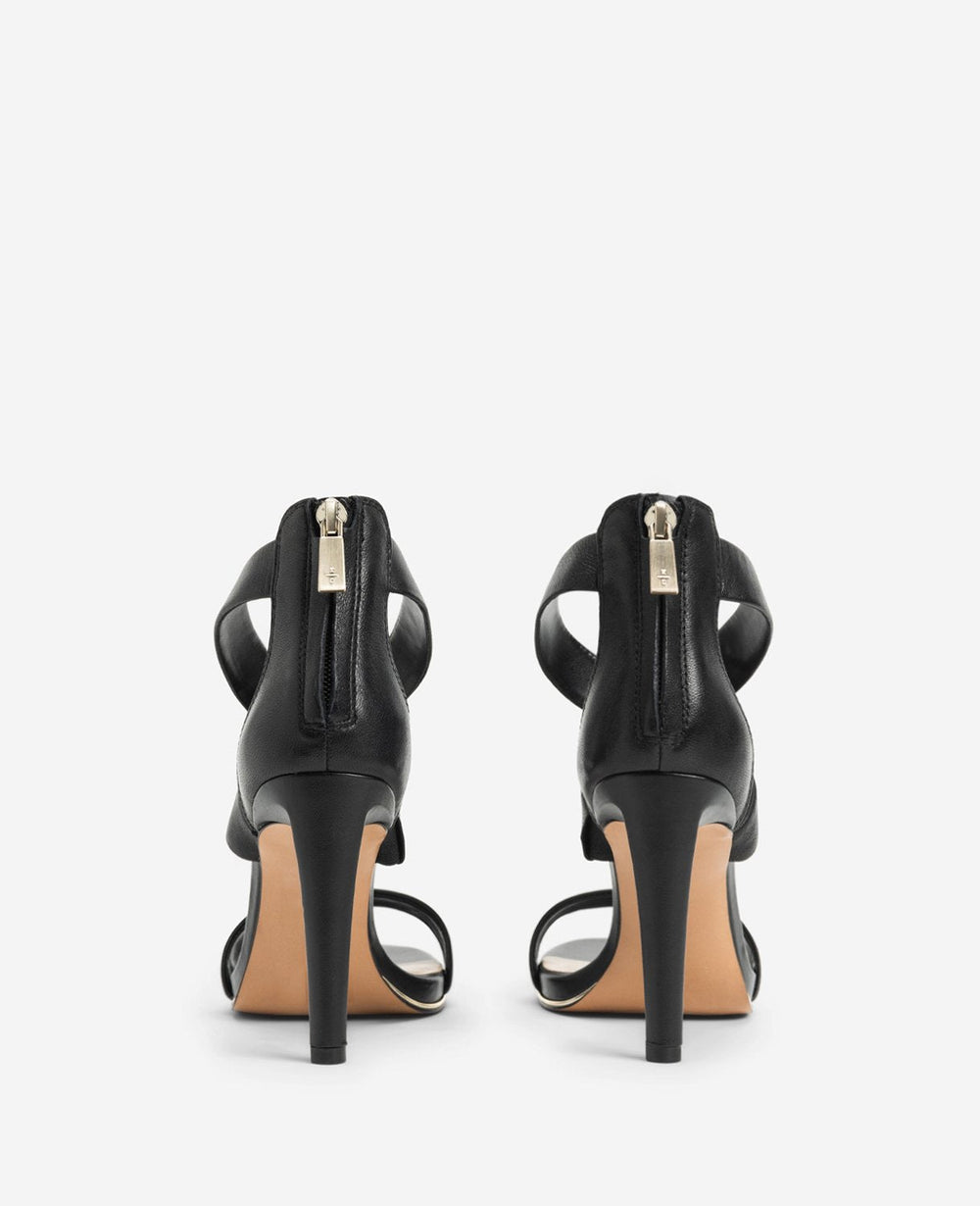 Brooke Cross Strap Heeled Sandal Black