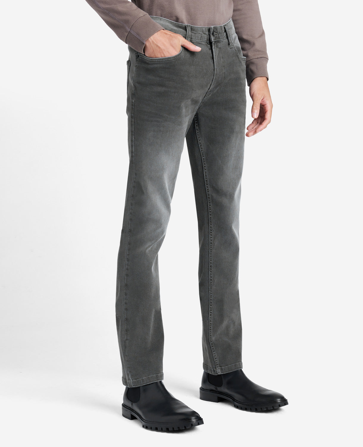 Slim-Fit Recycled Stretch Denim Jean Laight - Medium Grey