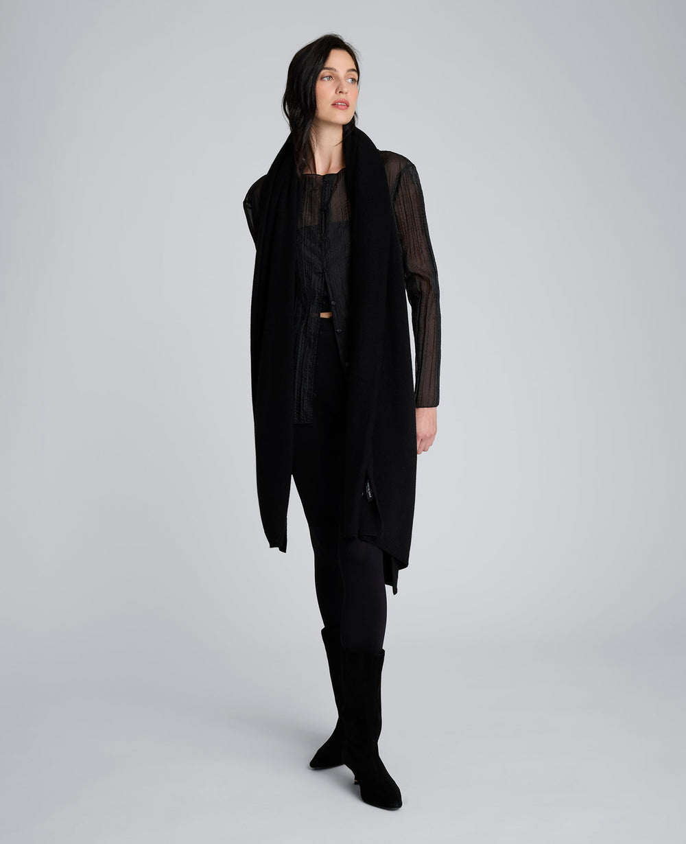 Site Exclusive! Pure Cashmere Multi-Wear Wrap Black