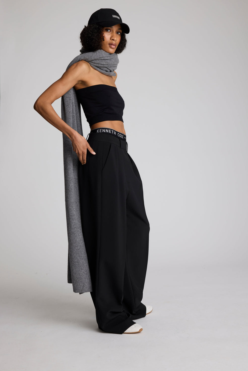 Site Exclusive! Pure Cashmere Multi-Wear Wrap Dark Grey