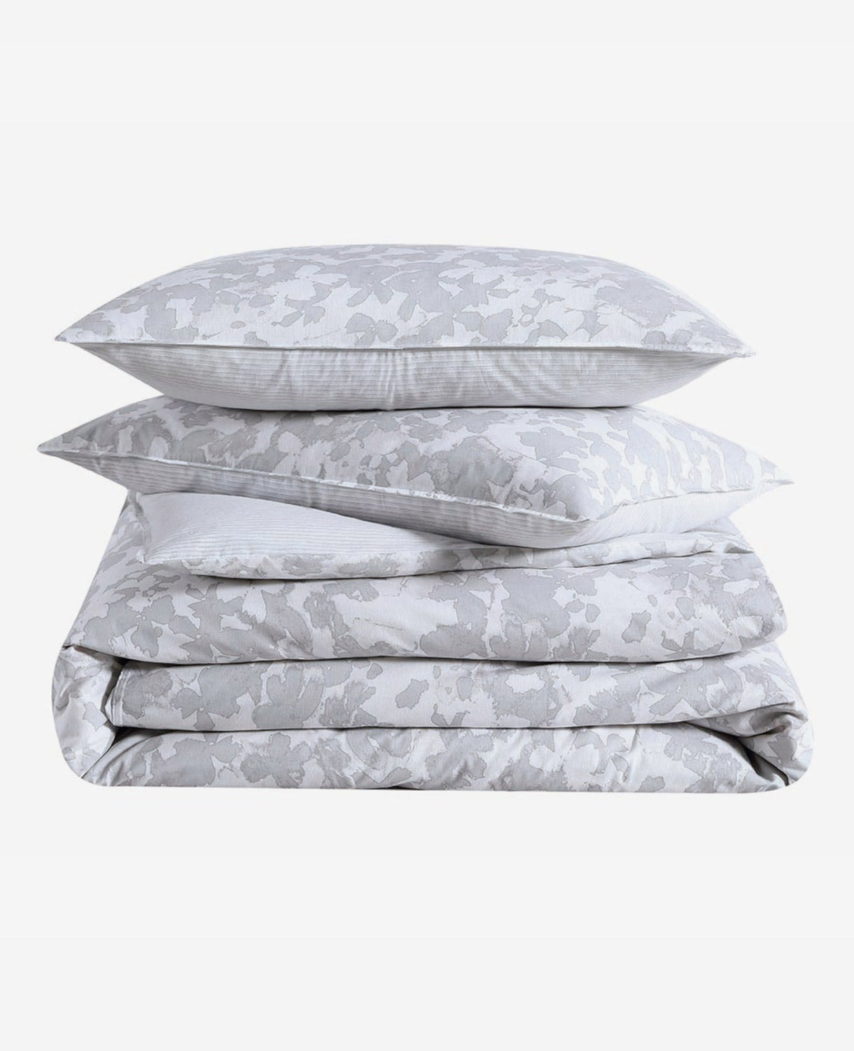 Merrion Grey Comforter + Sham Set Open Lt Pastel Grey