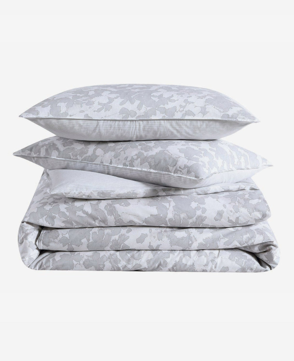 Merrion Grey Comforter + Sham Set Open Lt Pastel Grey