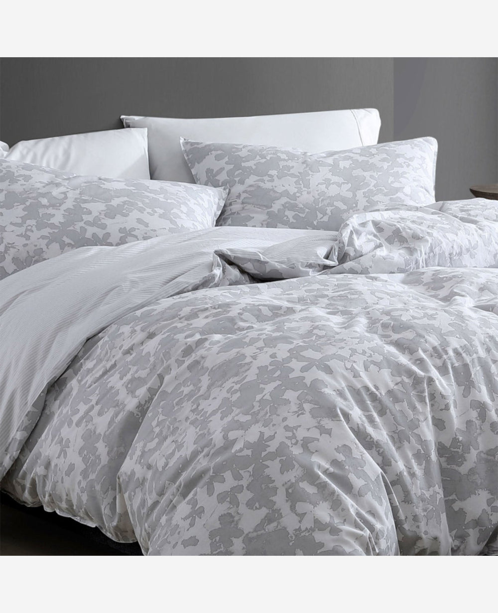 Merrion Grey Duvet Cover Set Open Lt Pastel Grey