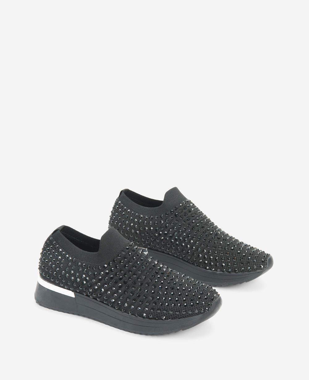 REACTION- The Cameron Jewel Jogger Slip-On Sneaker Black