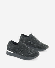 REACTION- The Cameron Jewel Jogger Slip-On Sneaker Black