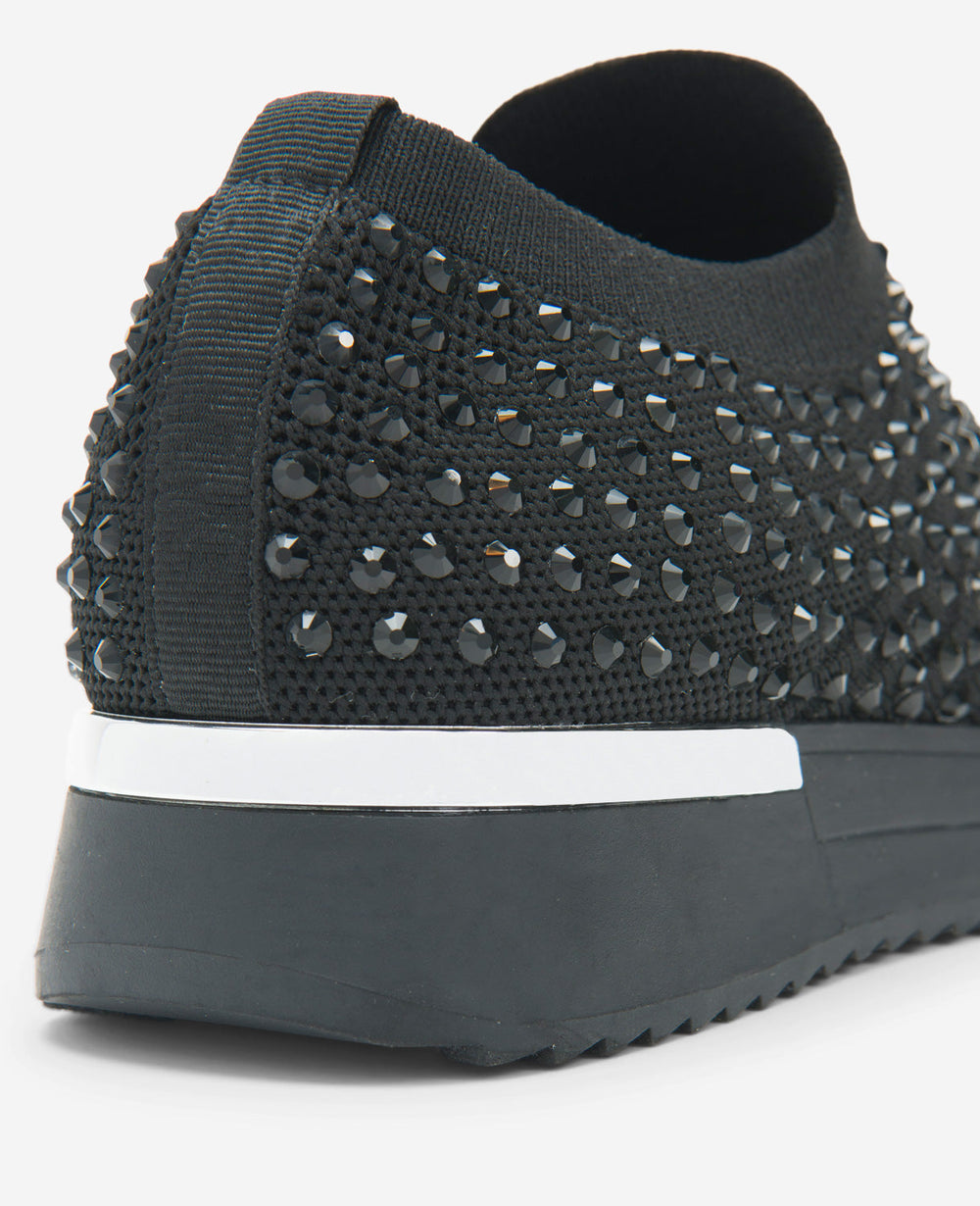 REACTION- The Cameron Jewel Jogger Slip-On Sneaker Black