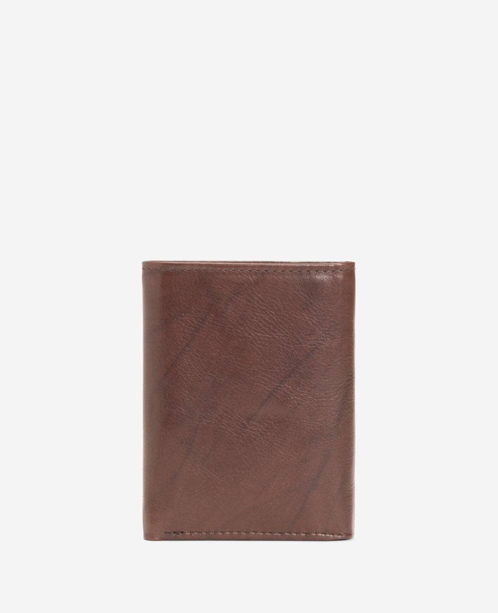 Crunch Leather Slimfold Wallet Brown