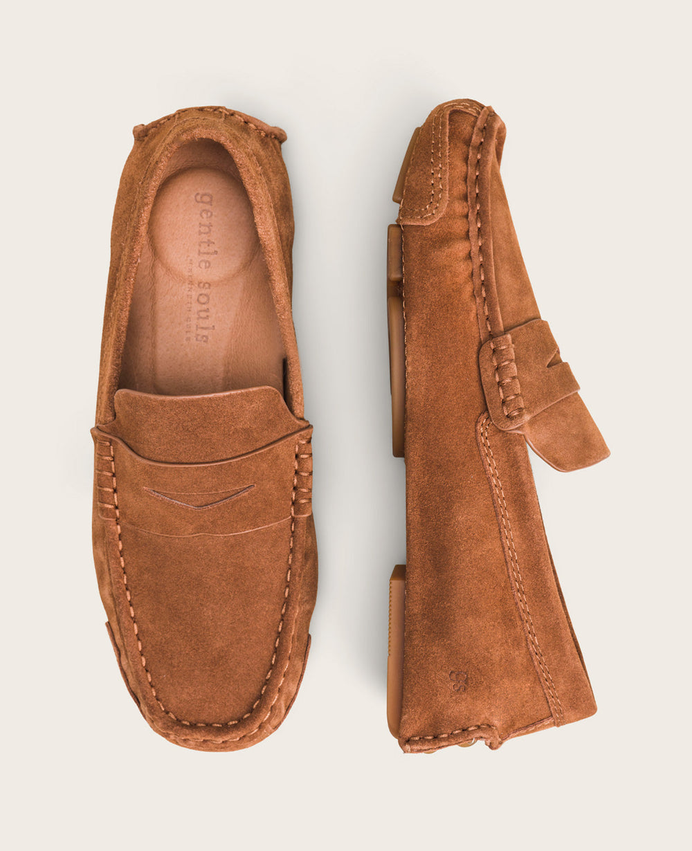 GENTLE SOULS - Mateo Driver Penny Loafer Luggage