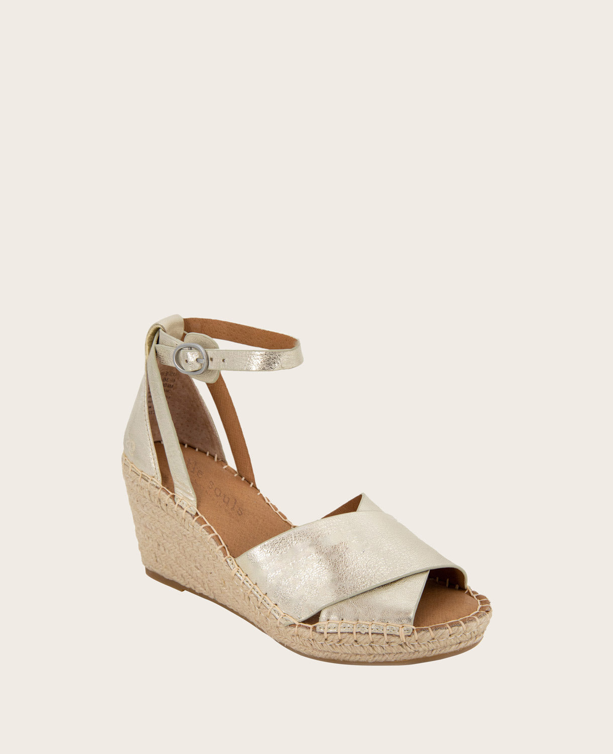 GENTLE SOULS - Charli Suede X-Band Espadrille Wedge Sandal Ice