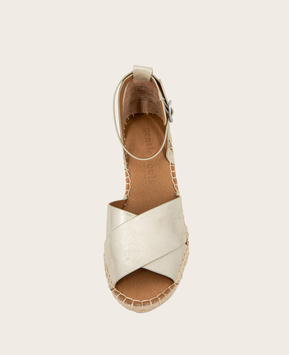 GENTLE SOULS - Charli Suede X-Band Espadrille Wedge Sandal Ice