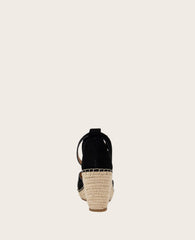 GENTLE SOULS - Charli Suede X-Band Espadrille Wedge Sandal Black
