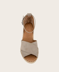 GENTLE SOULS - Charli Suede X-Band Espadrille Wedge Sandal Mushroom