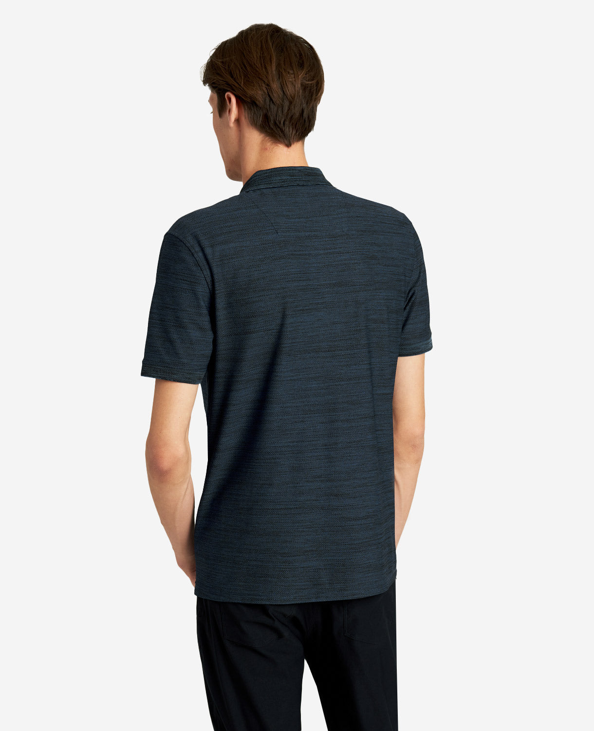 Zip-Up Knit Polo Navy