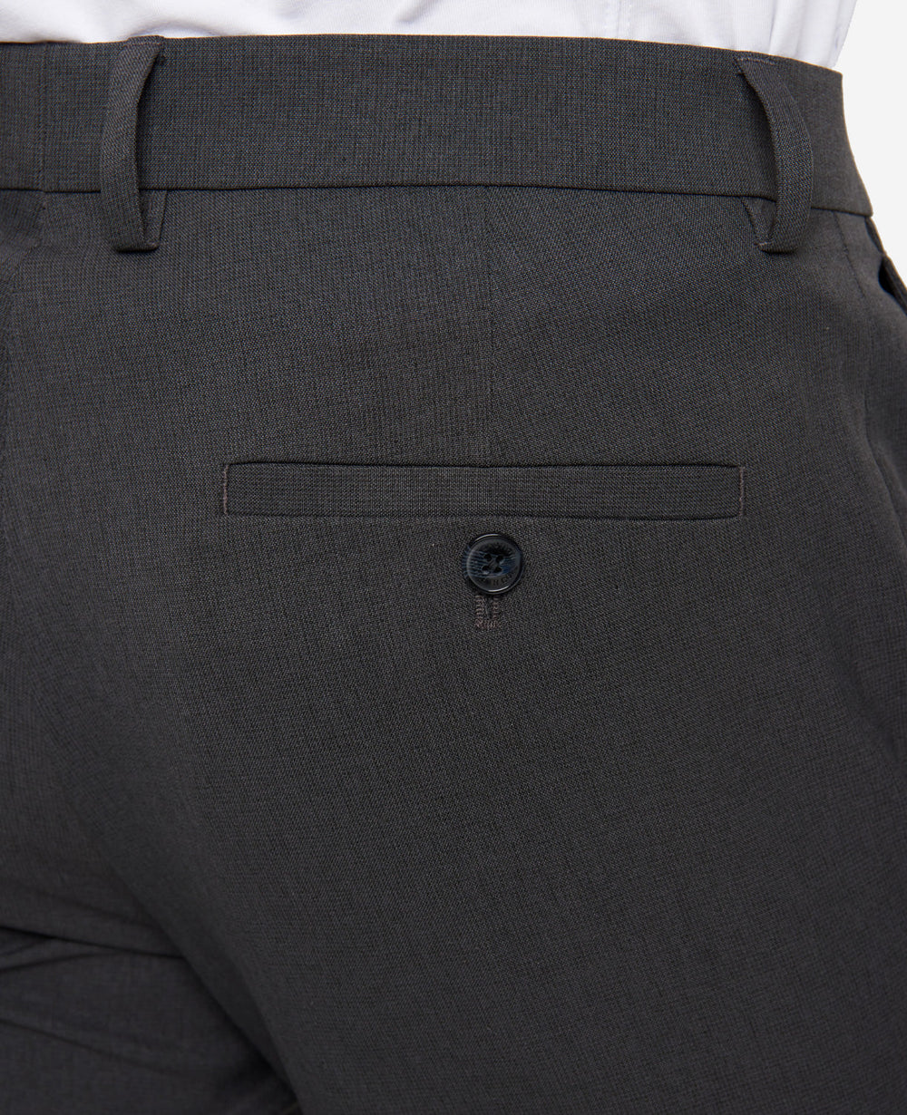Modern-Fit Micro Check Stretch Trouser Charcoal