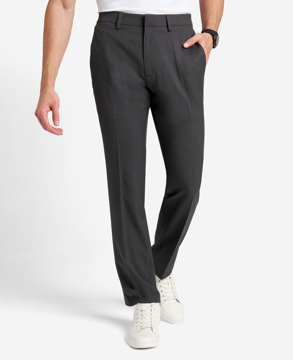Modern-Fit Micro Check Stretch Trouser Charcoal