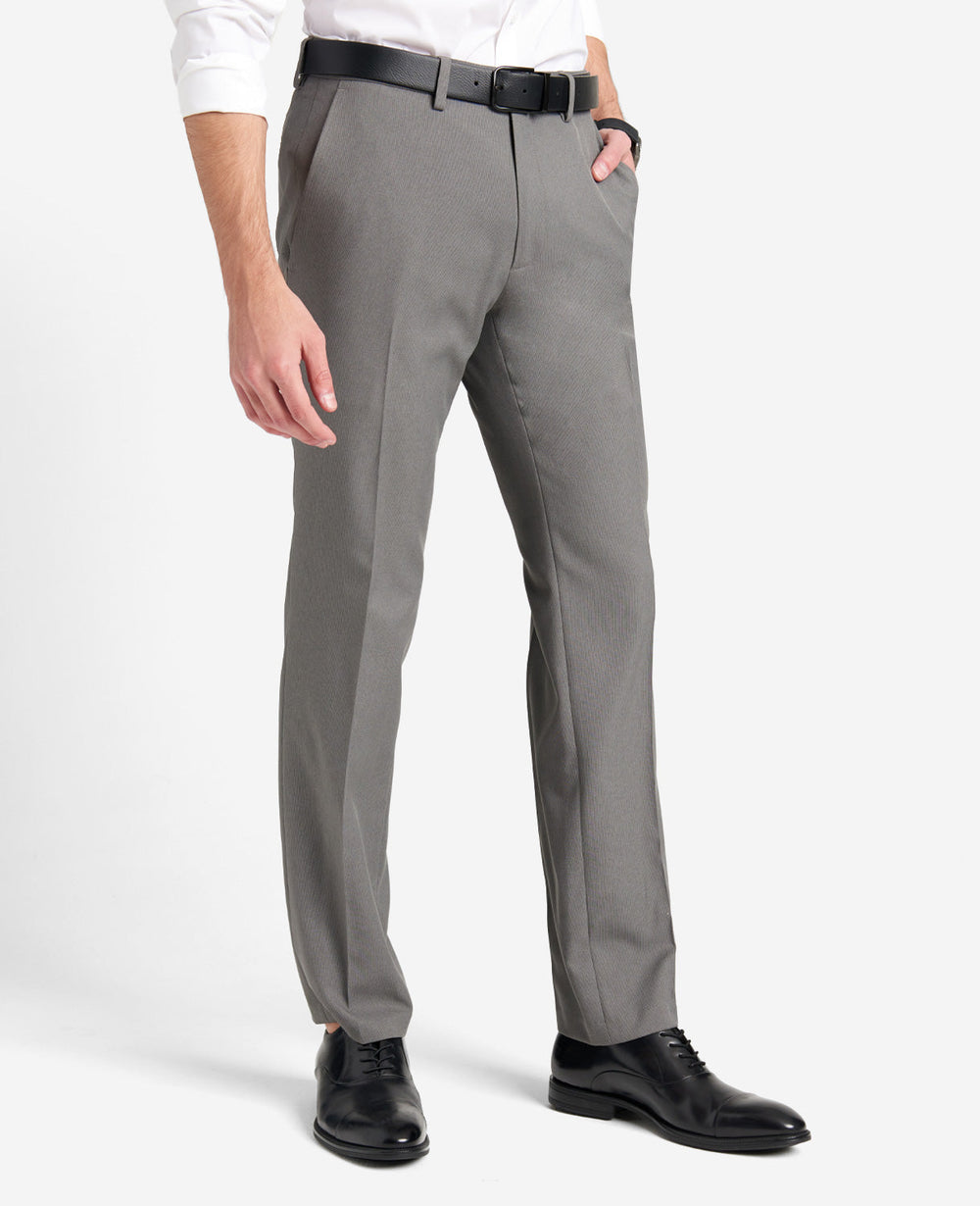 Modern-Fit Micro Check Stretch Trouser Medium Grey