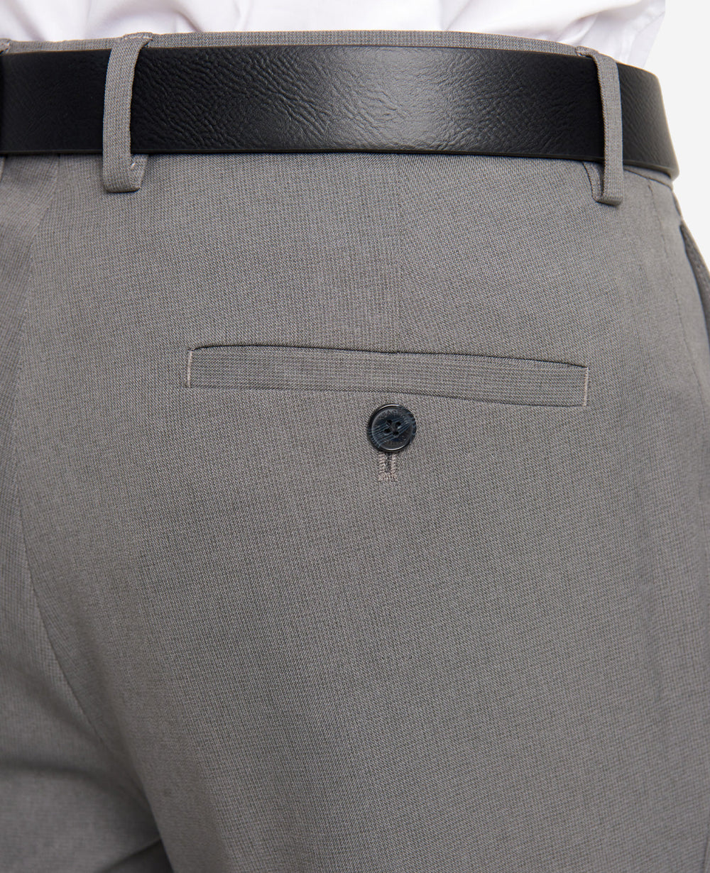 Modern-Fit Micro Check Stretch Trouser Medium Grey