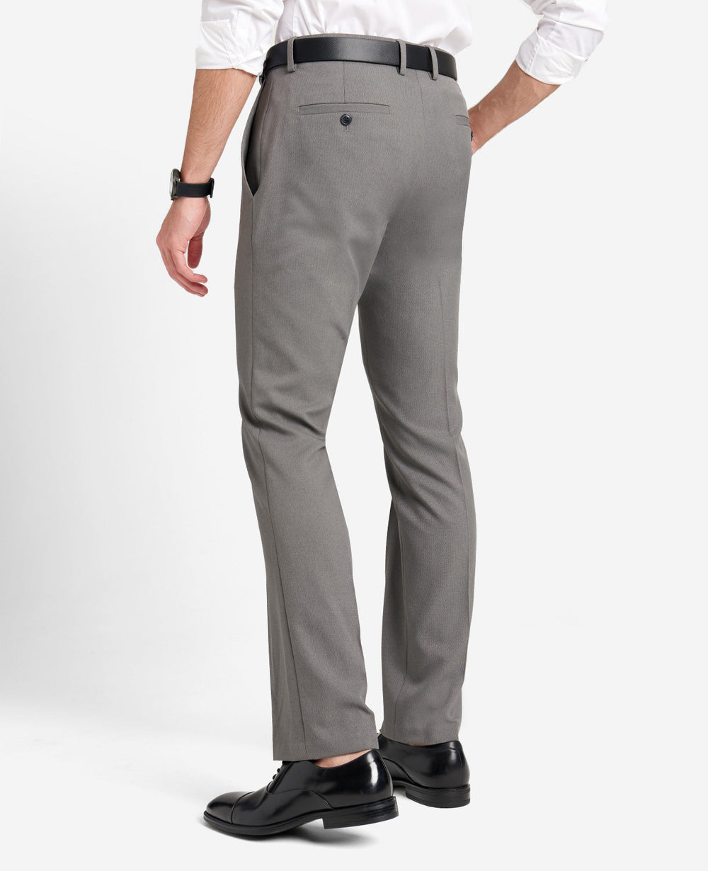 Modern-Fit Micro Check Stretch Trouser Medium Grey