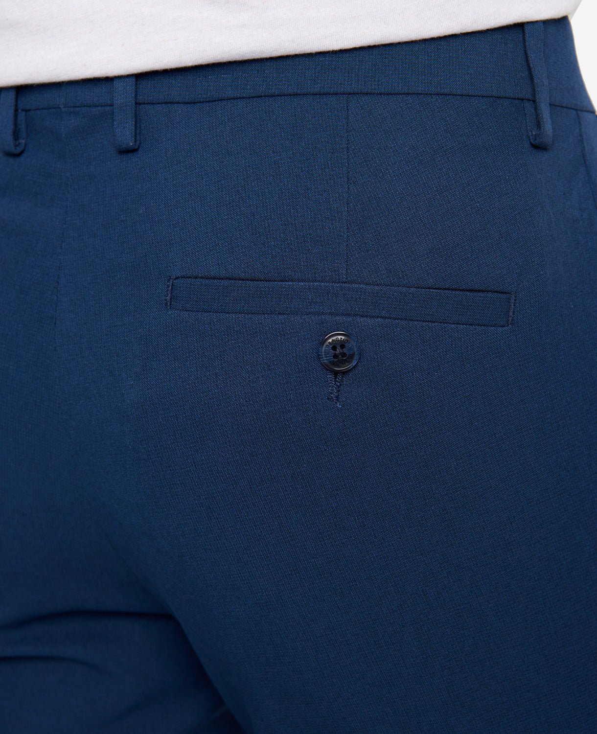 Modern-Fit Micro Check Stretch Trouser Blue