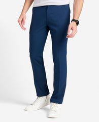 Modern-Fit Micro Check Stretch Trouser Blue