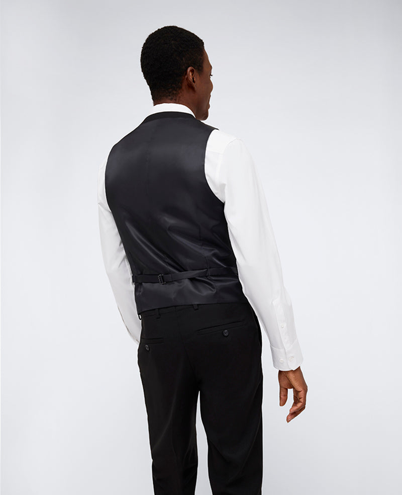 Kenneth Cole Reaction Ready Flex Slim-Fit Suit Separate Vest Black