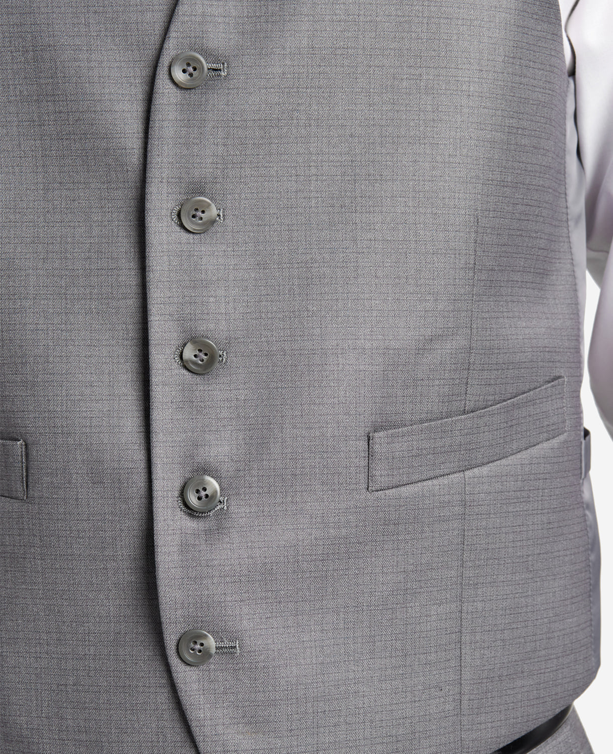 Kenneth Cole Reaction Ready Flex Slim-Fit Suit Separate Vest Light Grey