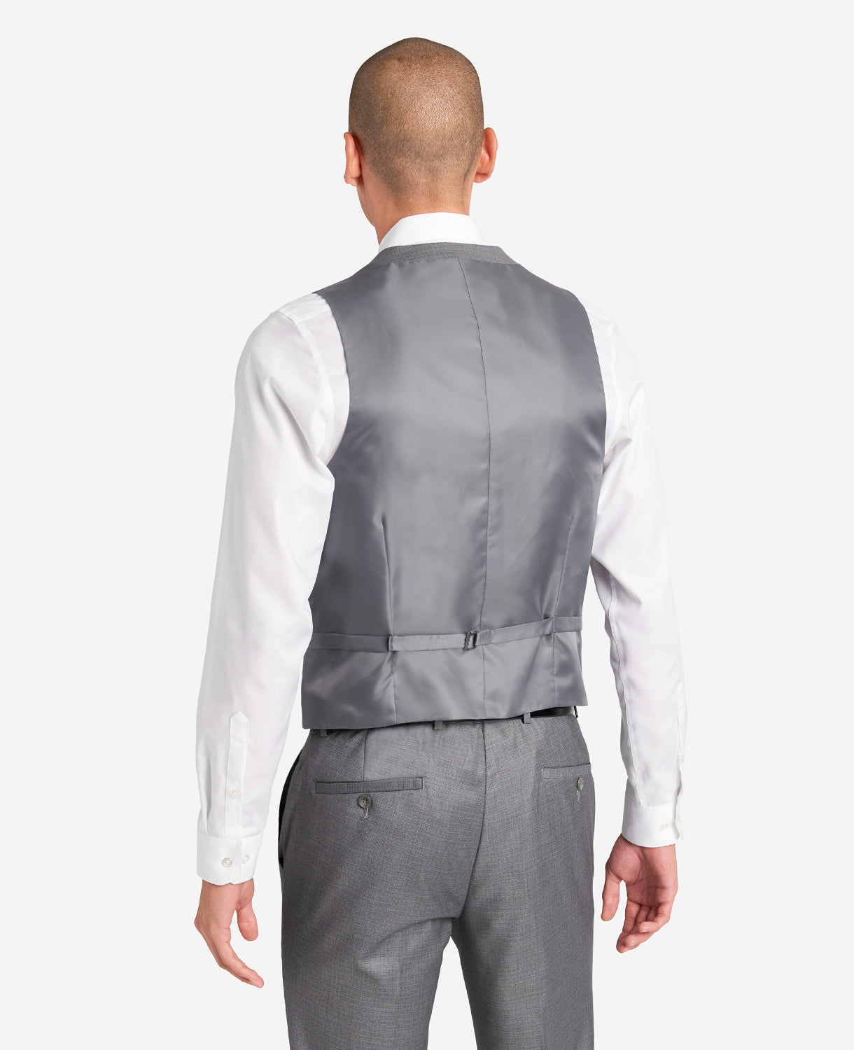 Kenneth Cole Reaction Ready Flex Slim-Fit Suit Separate Vest Light Grey