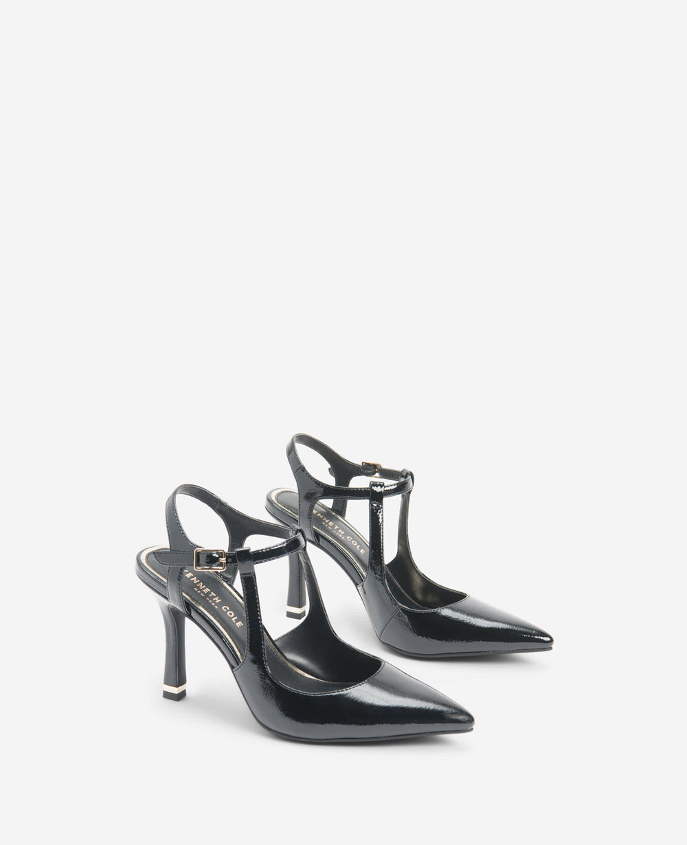 Romi Patent Slingback Heel Black