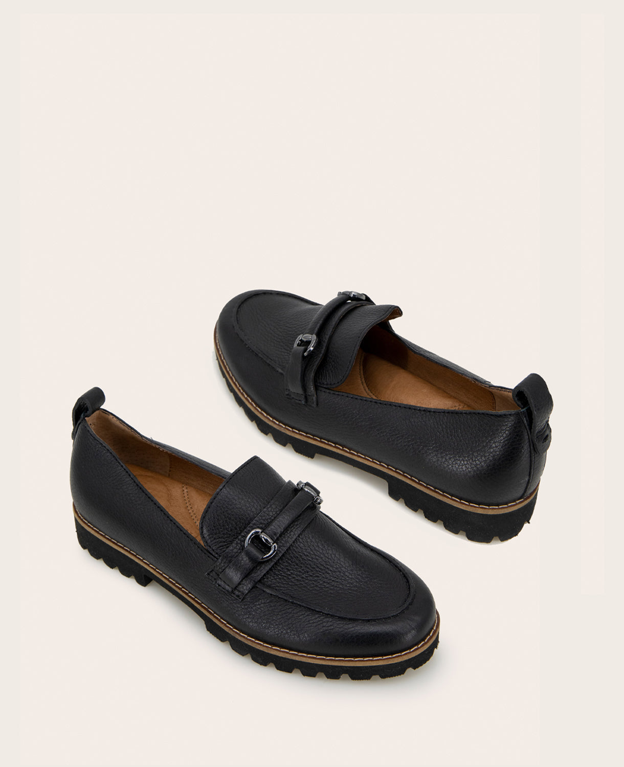 GENTLE SOULS - Eugene Leather Lug Bit Loafer Black